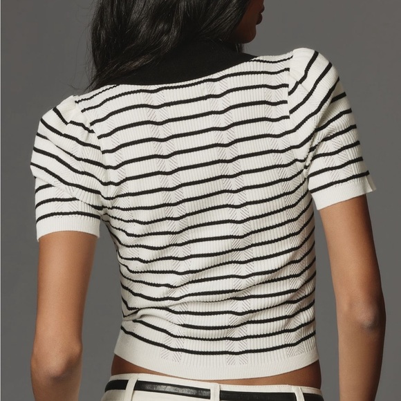 Maeve by Anthropologie Short-sleeve collared sweater cardigan - Picture 2 of 7